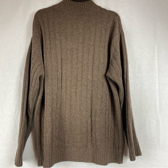 Daniele Blasi Wool Blend Ribbed Knit Henley Sweater Brown LG Large Quarter Zip - Picture 5 of 5